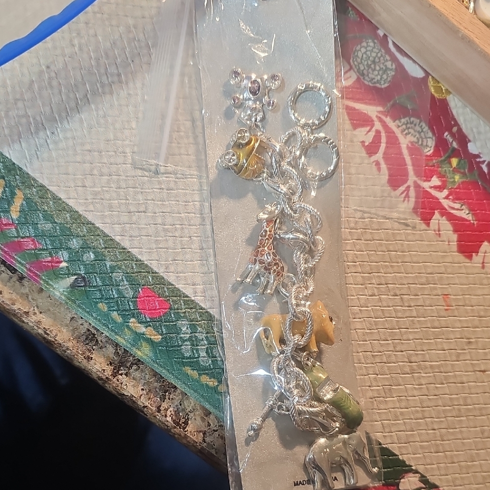 Silver Tone Animal Charm Bracelet